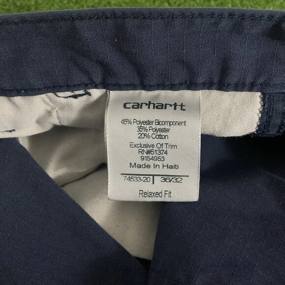 Carhartt Relaxed Fit Men Navy Blue Lightweight Outdoor Work Hiking Pants 36 x 32 - Picture 5 of 7